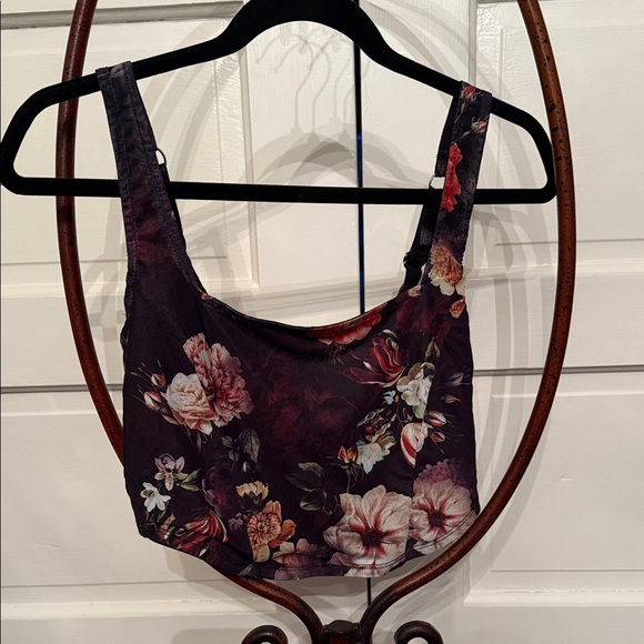West Of Melrose Tops - Romantic Floral whimsigoth bralette crop top